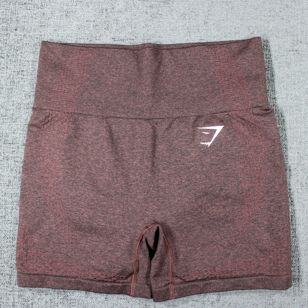 Gymshark Vital Seamless 2.0 Shorts Womens Small Marl Burgundy Red High Waisted